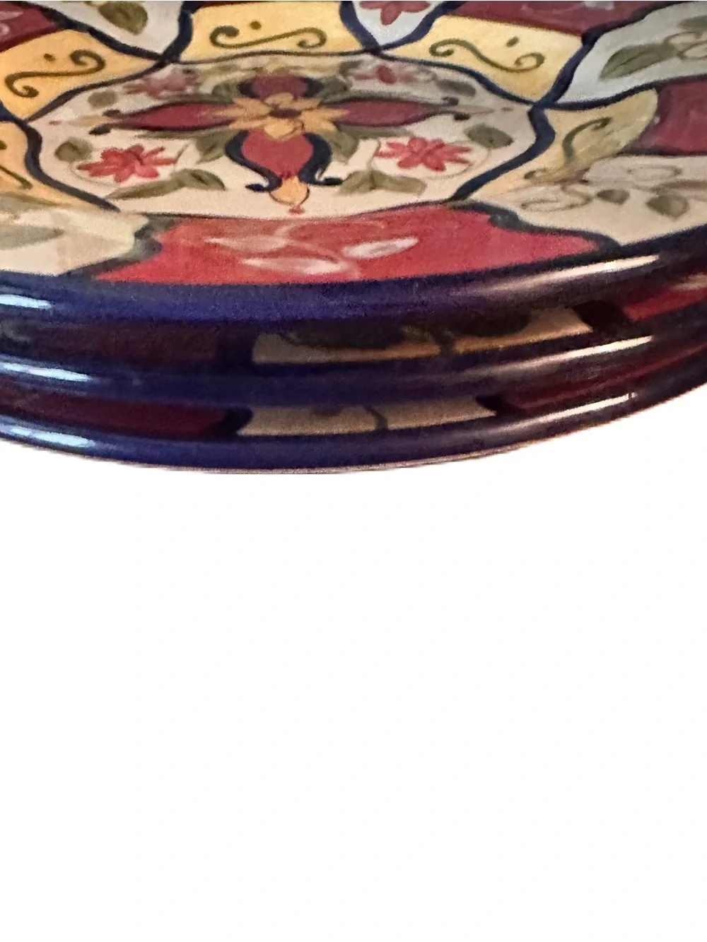 Pier 1 Imports HandPainted Earthenware Plates Vallarta Ceramic Plate Trio